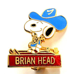 Snoopy Brian Head Utah Ski Resort Enamel Pin Peanuts Character Winter Skiing Pin